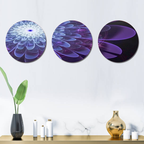 Bless international 'Fractal Flower Purple' Graphic Art & Reviews | Wayfair