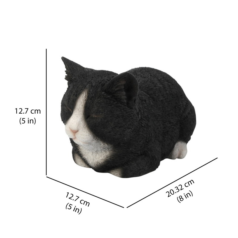 Statue de tabby marbré orange endormi, Black/White