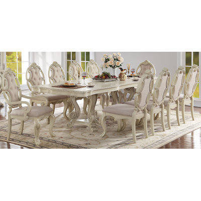 Alanni 10 - Person Extendable Double Pedestal Dining Set