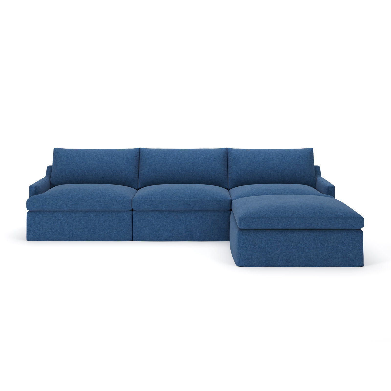 Wrenley Reversible Sectional, Classic Indigo Denim