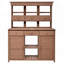 Table de rempotage de jardin de 167 cm de haut avec tablette, 6 tiroirs, armoires de rangement et crochets, marron-2089916101