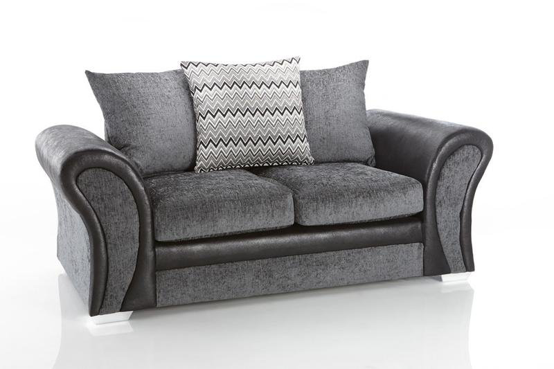 Henley Chenille Sofa, Black/Grey
