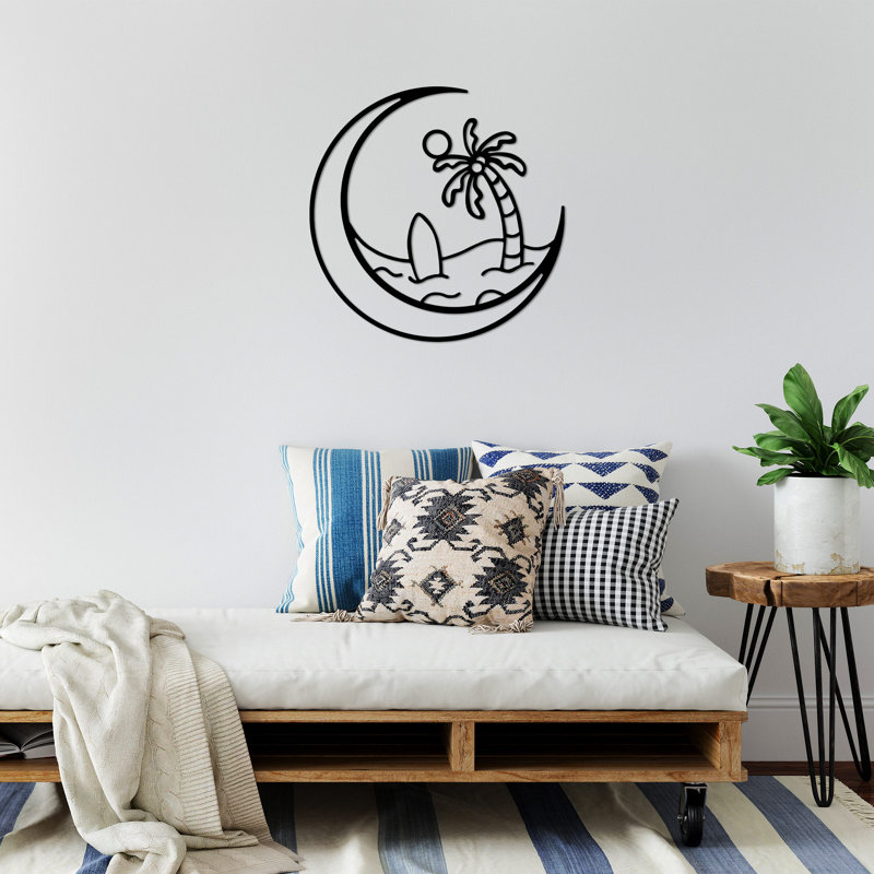 Accessoire mural élégant en métal, finition noire, 27,6 po x 27,6 po | 100% métal, épaisseur: 0,06 pouce | Fixation murale facile avec support intégré | Parfait pour la décoration intérieure, l'esthétique moderne et la touche unique