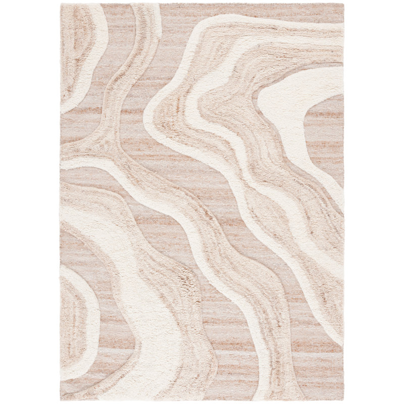 Tapis Lyonel ivoire / brun, Rectangle 6 pi x 9 pi
