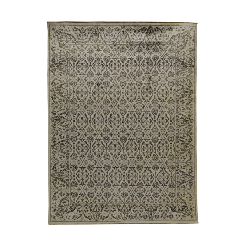 Tapis oriental ivoire / olive noué à la main Neo Villa