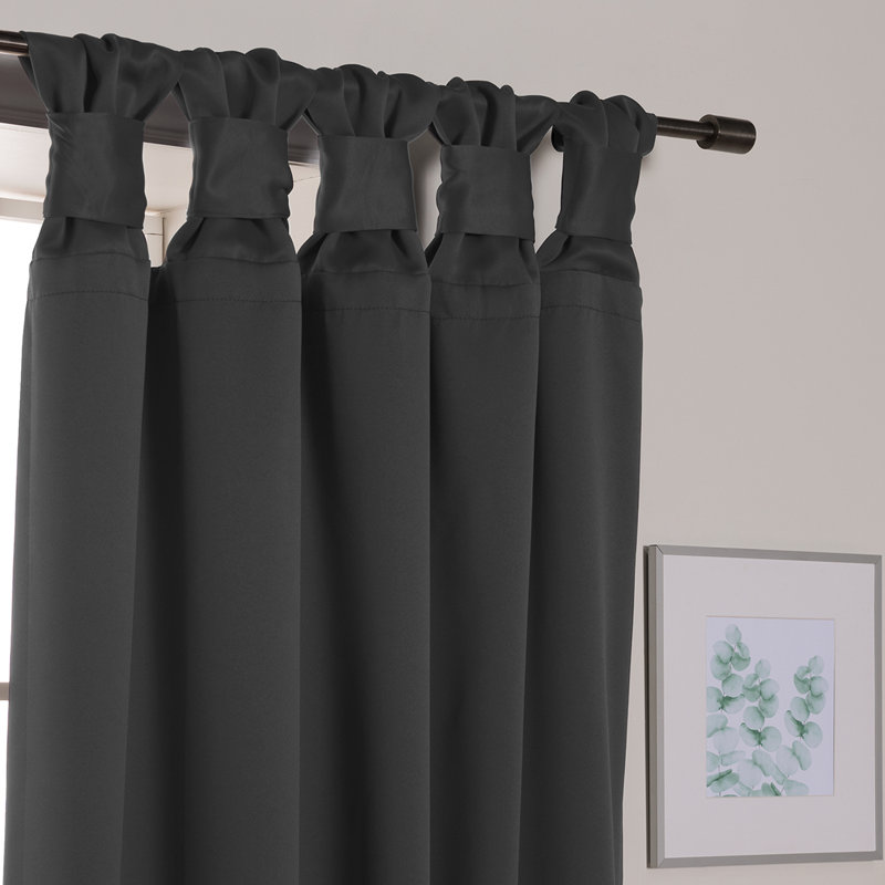 Molloy Polyester Curtain Panel Pair, 52" W x 84" L, Dark Gray