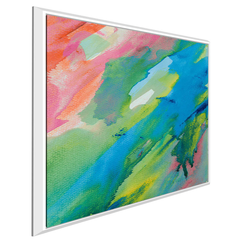 «Summer Abound III» par Lanie Loreth, reproduction sur toile flottante, H 21,5 po x l 21,5 po x P 2 po, Cadre flottant blanc