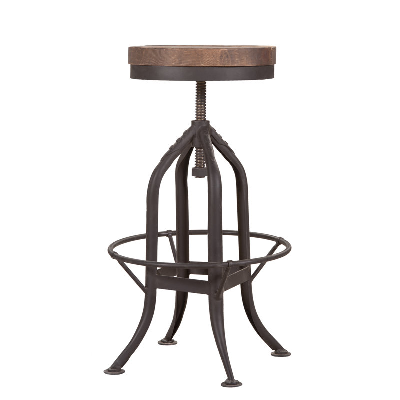 Brut Adjustable Height Swivel Bar Stool