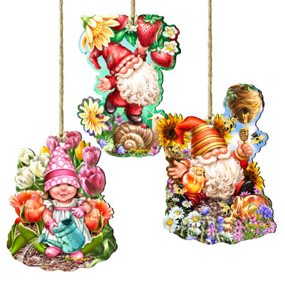 Ensemble de 3 ornements en forme de fleurs