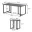 3-Piece Living Room Table Set in Grey and Black