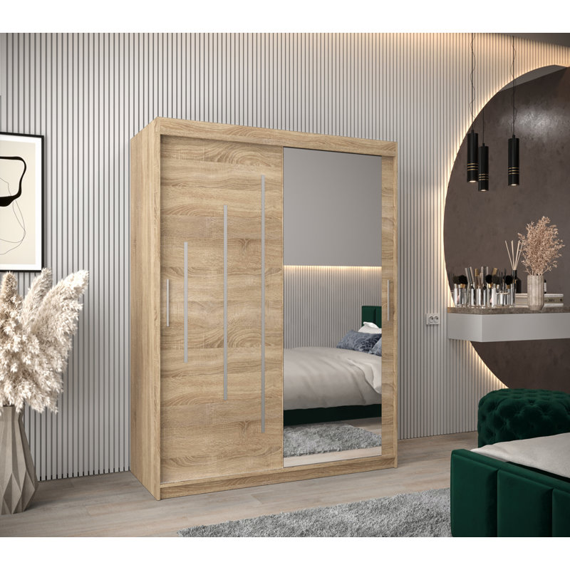 Dipesh 2 Door Manufactured Wood Wardrobe, Sonoma Oak