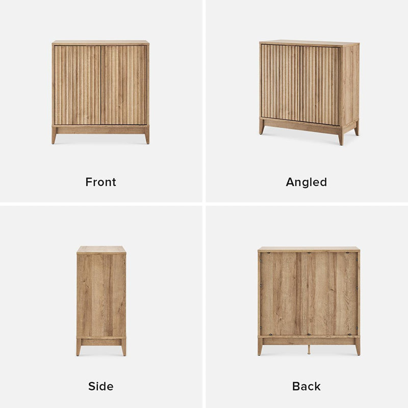 Armoire de rangement moderne avec porte à panneau cannelée Modern Farmhouse
