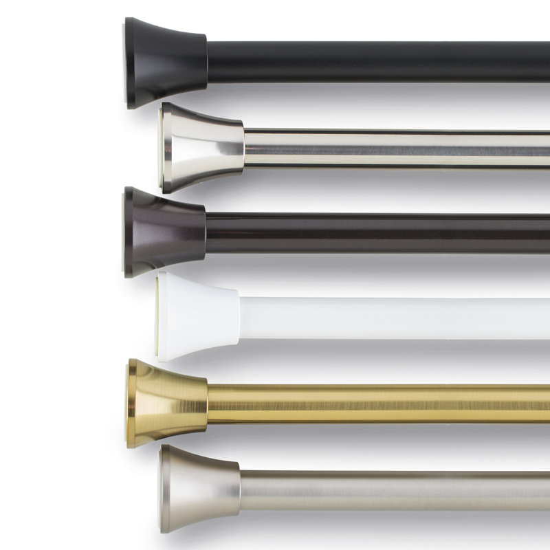 Adjustable Polished Nickel Tension Shower Curtain Rod 43-72"