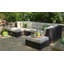 Canapé modulaire de patio en osier de 113 po de largeur avec coussins Sunbrella Dalziel