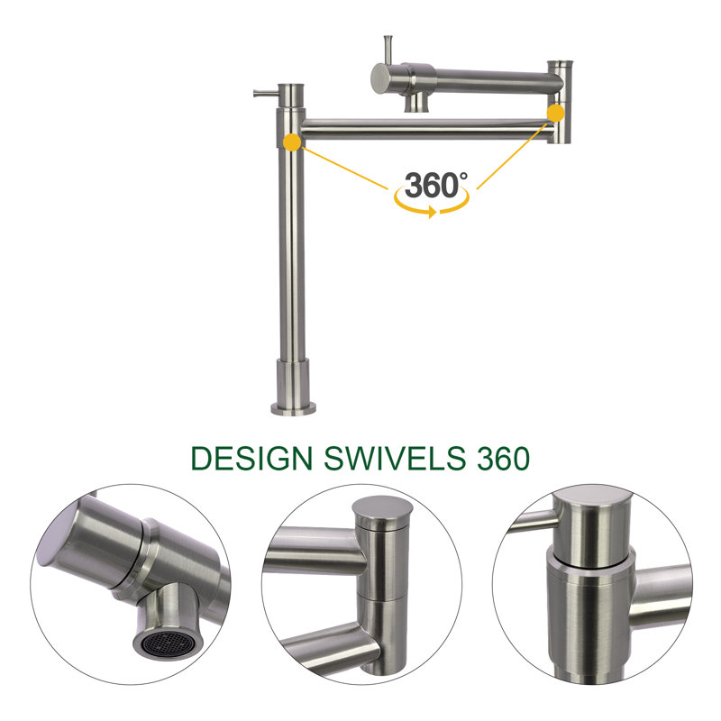 Robinet remplisseur de cuisine, Nickel brossé
