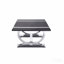 Ensemble de salon de luxe de style contemporain 3 pièces, 1 table basse, 1 table de bout, 1 table de canapé, base en tréteaux, finition noire et argentée-1251993865