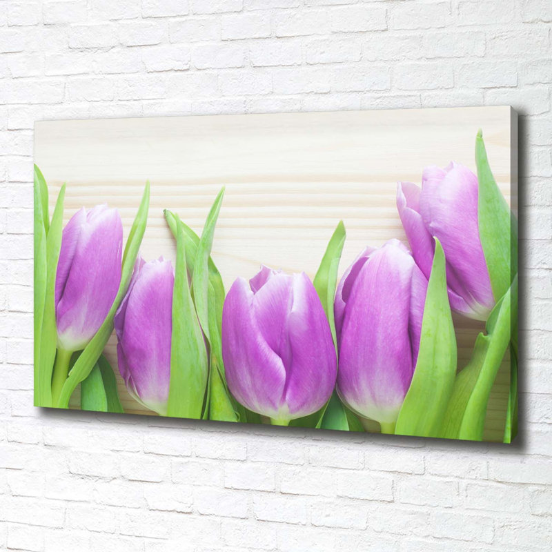 Purple Tulips - Wrapped Canvas Print