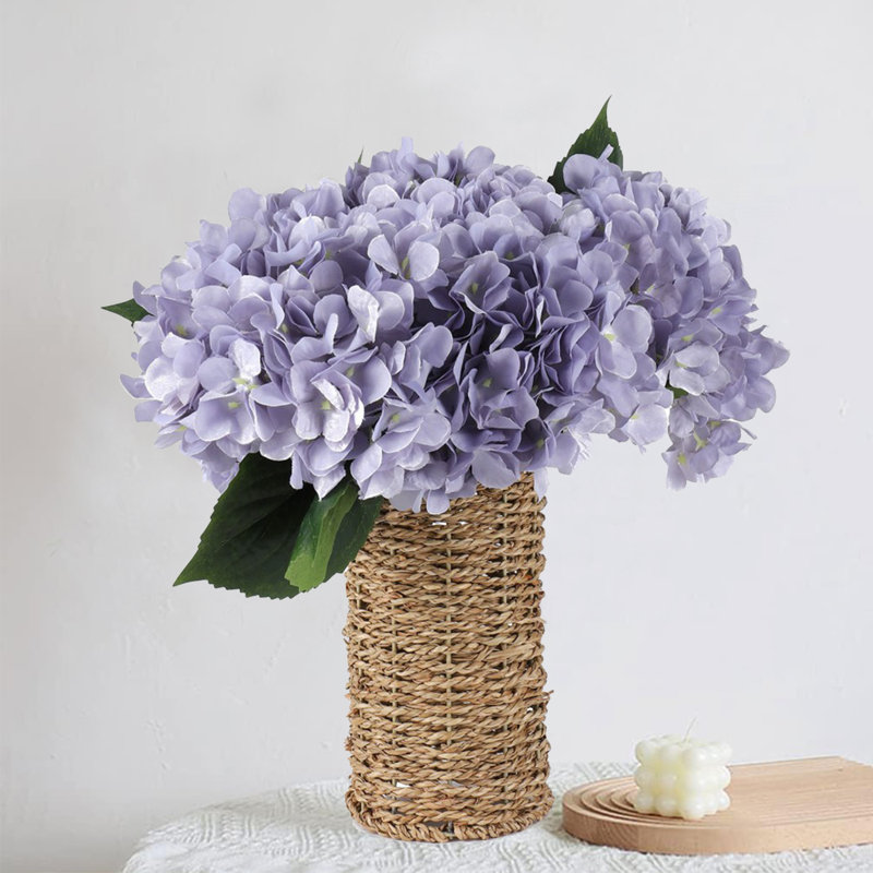 Arrangement d'hortensias en soie, Mauve