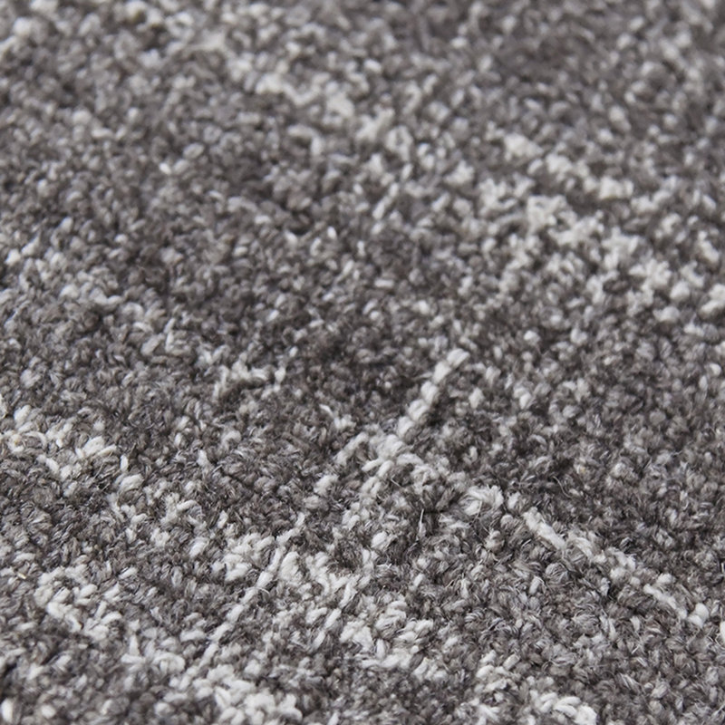 Tapis gris en laine tissé à la main Bakstran, Rectangle 8 pi 6 po x 11 pi 6 po