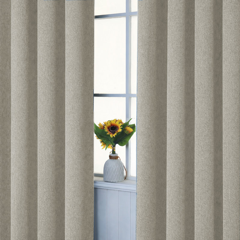 Aspire Homeware Linen 100% Blackout Curtain Pair for Maximum Privacy and Light Control, 117cm Width x 137cm Drop, Mink