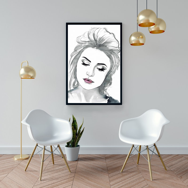 "Femme délicate à l'aquarelle", H 36 po x l 24 po