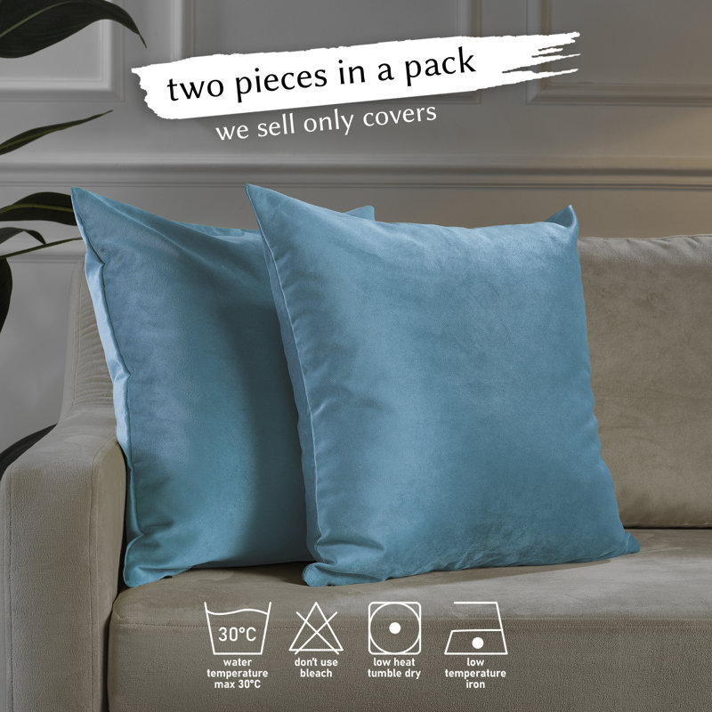 Matte Velvet Pillow Cover, 24" x 24", 38 Sky Blue