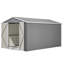 Rangement extérieur verrouillable en métal de 8 pi x 12 pi dans un cadre gris en aluminium, amplement d'espace pour les outils de jardin, portes doubles rapides et faciles, verrouillable, métal, rangement, espace, portes, simple