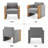 Barraclough Modern Upholstered Wide Rattan Accent Armchair-1242545403