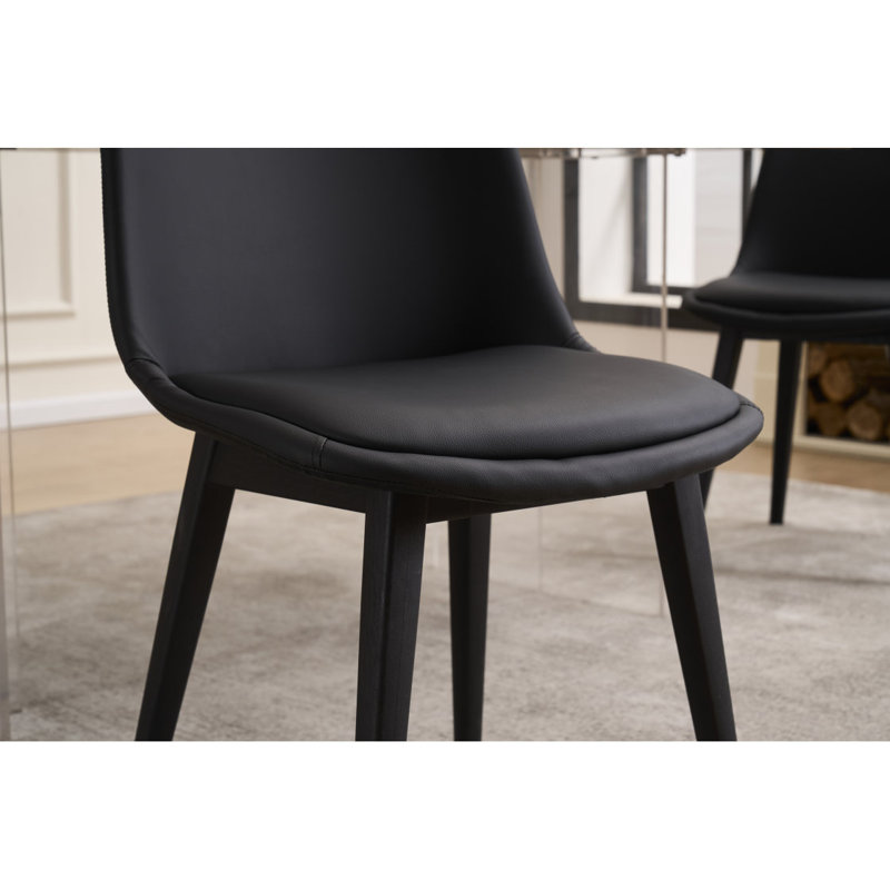 Chaise de salle à manger, ensemble de 4 chaises de salle à manger de cuisine modernes, chaises d'appoint de salle à manger rembourrées en plastique avec pieds en plastique