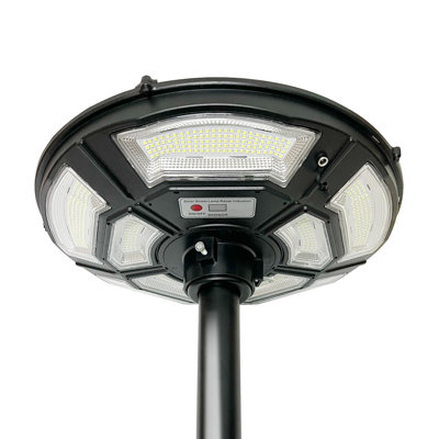 76 Inch Outdoor Street Light with Steel Pole & Fillable Base, 750 LEDs Solar Lamp Post Light, Solar Powered & DC Charging, IP65 Waterproof