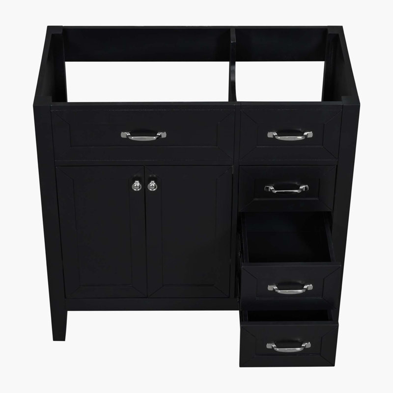 Base de meuble-lavabo simple 35,5 po seulement, Noir