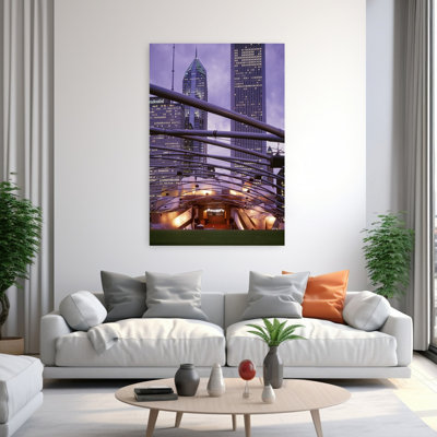 USA Illinois Chicago Millennium Park Pritzker Pavilion Outdoor amphitheater 1 Piece Wrapped Canvas Wall Art