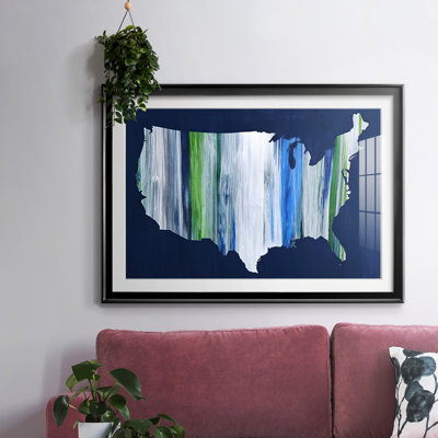 Brushstroke USA, reproduction d'art encadrée