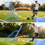 Filet réglable 4 pi x 6 pi multi-sports rebondisseur - Entraîneur de soccer, de baseball et de volleyball à 3 angles avec cadre en acier pour la cour et le terrain