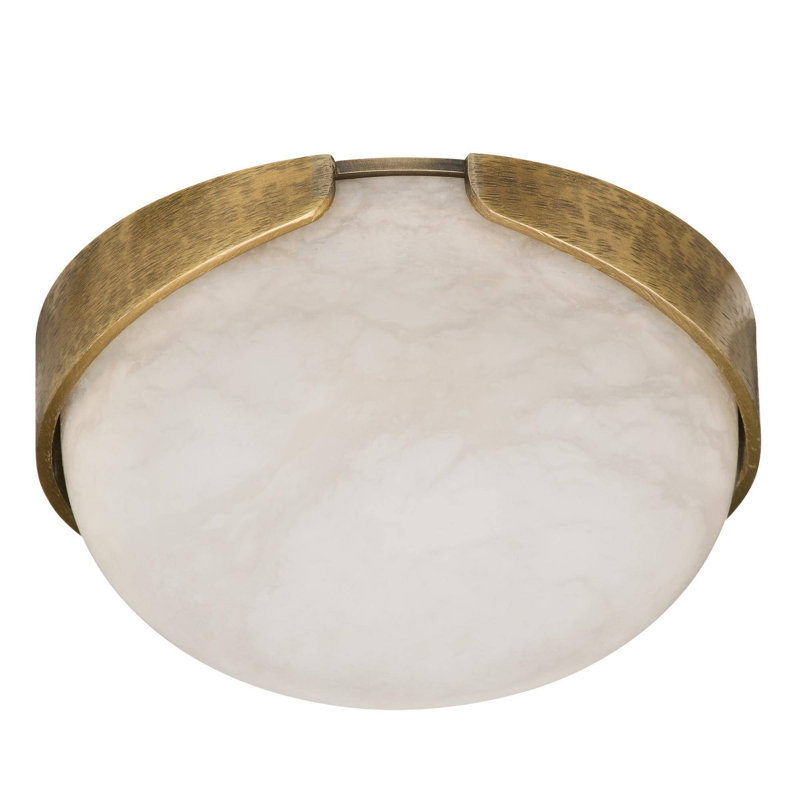 Elara Mini Flush Mount, Antique Brass