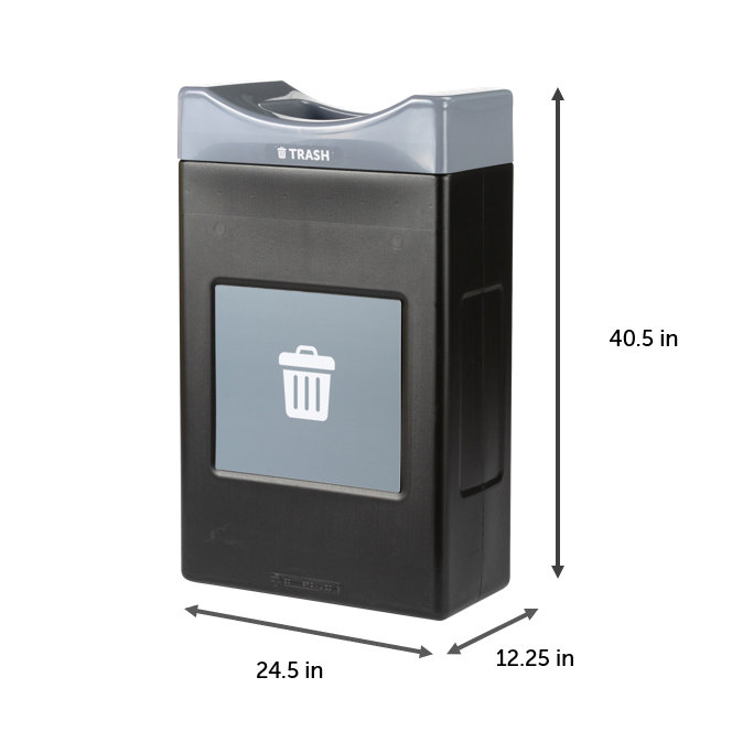 Poubelle Avante Commercial Zone, unité ouverte peu profonde de 30 gallons, doublure incluse 
