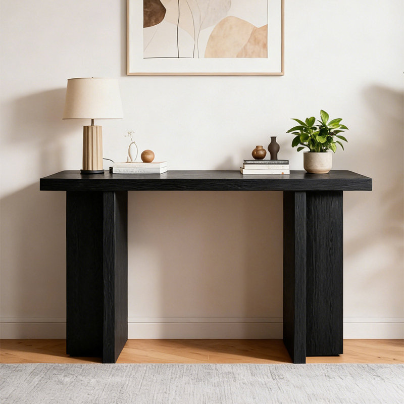 Console en bois 42 po, Noir