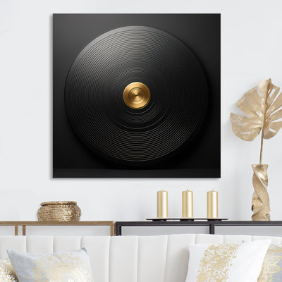 Black And Gold Vinyl Serenade II On Canvas Print