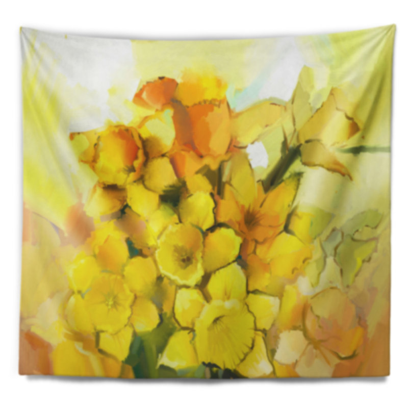 Bouquet de fleurs de narcisses jaunes, H 32 po x l 39 po