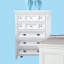 Commode de style transitionnel 1Pc Commode 5 tiroirs à finition blanche avec poignées rondes et glissières à roulement à billes