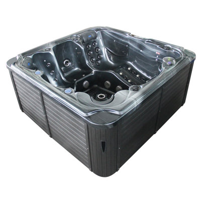 Belfry Bathroom Mintz 220 Volt 80 - Jet Acrylic Square Hot Tub in Gray