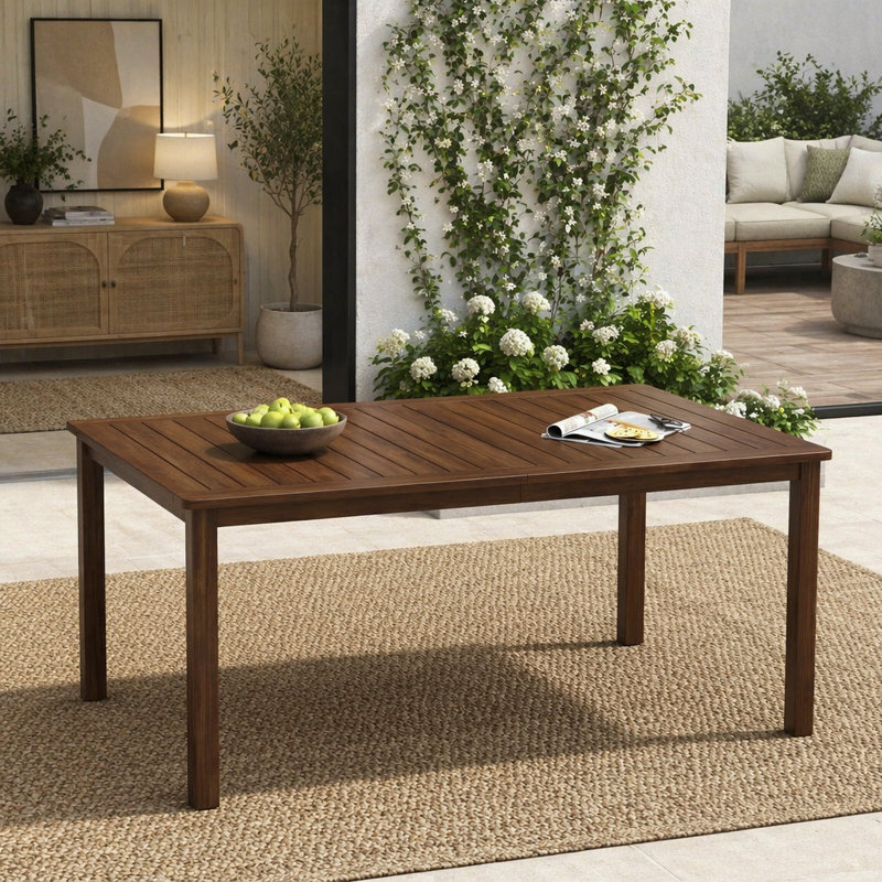 Rectangular Acacia Outdoor Dining Table , 68.9'' W,Dark Brown(Table only)