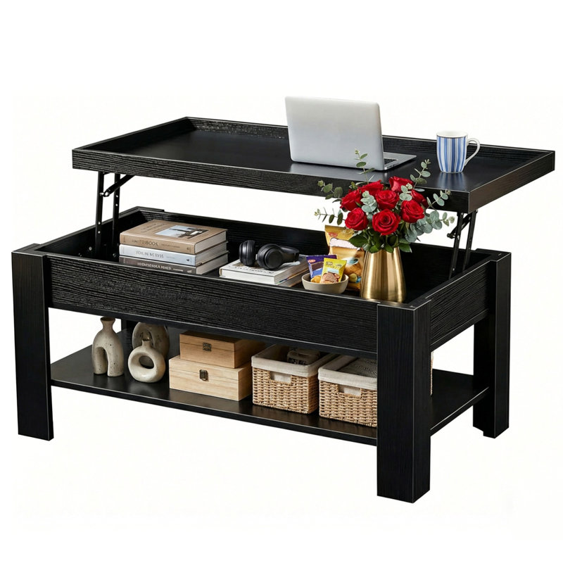 Table basse à plateau relevable Modern, Noir