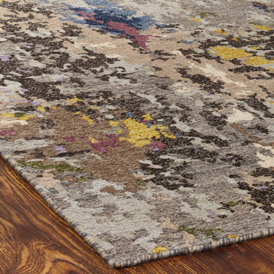 Routh Wool Abstract Area Rug in Gray