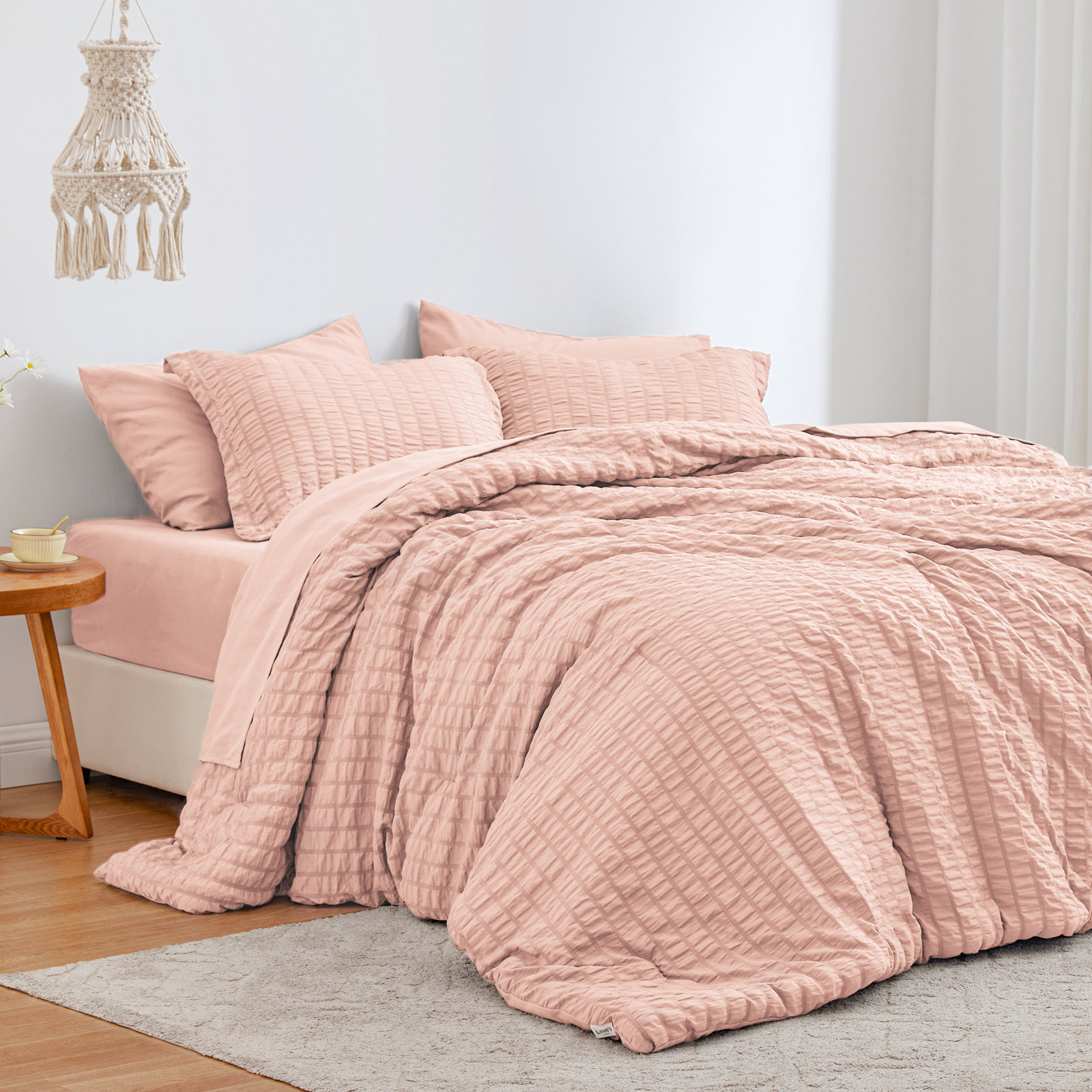 Bedding, Pink, TwinXL-5 Pieces