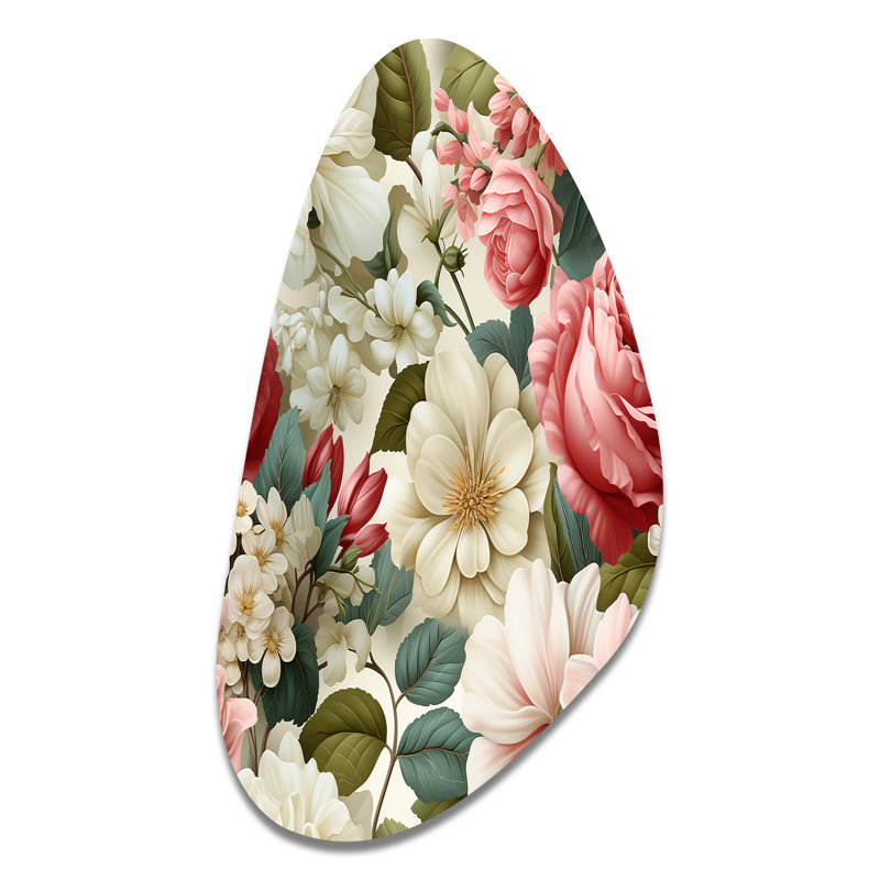 Ingle - art mural asymétrique en métal à motif floral d'automne, H 31 po x l 17 po