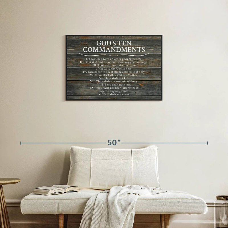 Adella Ten Commandments, 21" H x 31" W