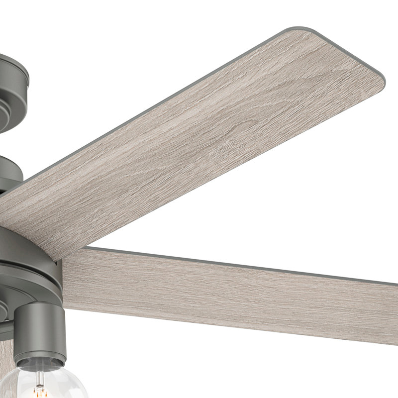 52" Hardwick 5 - Blade Standard Ceiling Fan with Remote Control and Light Kit Included, Gray