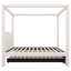 Lit plateforme simple à baldaquin avec lit gigogne et rangement pratique, baldaquin beige, lit gigogne, 3 tiroirs de rangement-1915440185