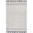 Manhattan Hand Woven Wool/Cotton Solid Color Rug in Ivory/Black-461980274